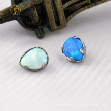Custom Titanium Prong Set Titanium Tear Drop Opal17/ Opal05 Labret Top Piercing Jewelry